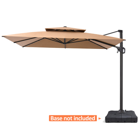 Pellebant 10x10 ft. Aluminum Double Top Cantilever Patio Umbrella