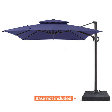 Pellebant 11x9 ft Aluminum Double Top Crank Cantilever Patio Umbrella