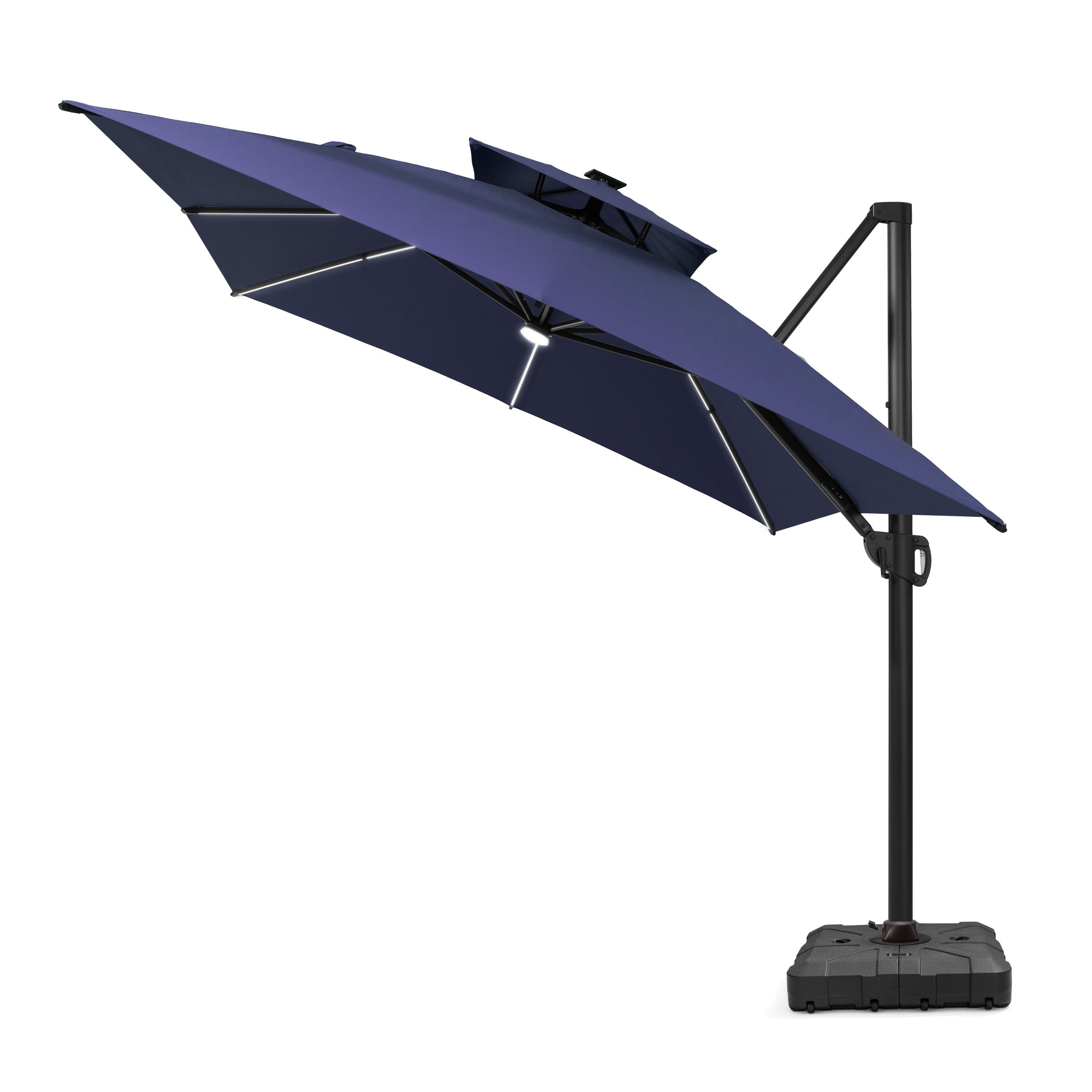 13x10 ft Aluminum Double Top LED Strip Cantilever Umbrella