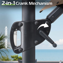 11 x 11 ft. Aluminum Double Top Cantilever Patio Umbrella with LED Strip Lights and Base Options