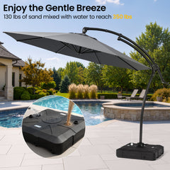 11 ft Aluminum Cantilever Patio Umbrella (Base Options)
