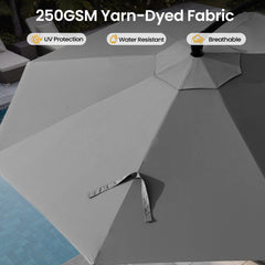 11 ft Aluminum Cantilever Patio Umbrella (Base Options)