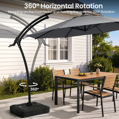 11 ft Aluminum Cantilever Patio Umbrella (Base Options)