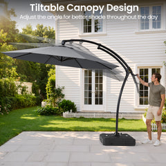 11 ft Aluminum Cantilever Patio Umbrella (Base Options)
