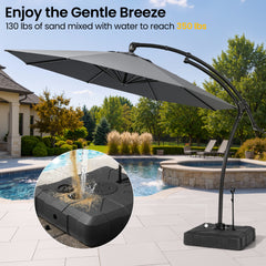 11 ft Aluminum Cantilever Patio Umbrella (Base Options)