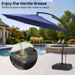 11 ft Aluminum Cantilever Patio Umbrella (Base Options)