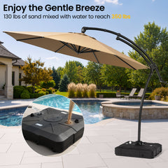 11 ft Aluminum Cantilever Patio Umbrella (Base Options)