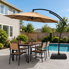 11 ft Aluminum Cantilever Patio Umbrella (Base Options)