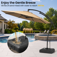 11 ft Aluminum Cantilever Patio Umbrella (Base Options)
