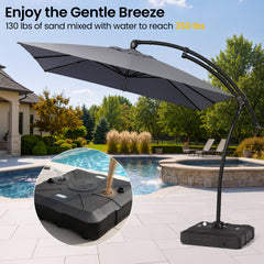 11x9ft Aluminum Cantilever Patio Umbrella (Base Options)