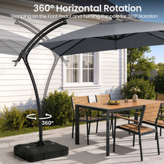 11x9ft Aluminum Cantilever Patio Umbrella (Base Options)