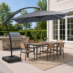 11x9ft Aluminum Cantilever Patio Umbrella (Base Options)