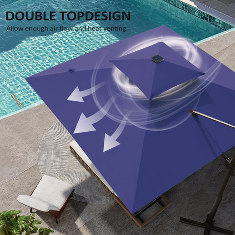 Pellebant 11x11ft Aluminum Cantilever Patio Umbrella with Lights