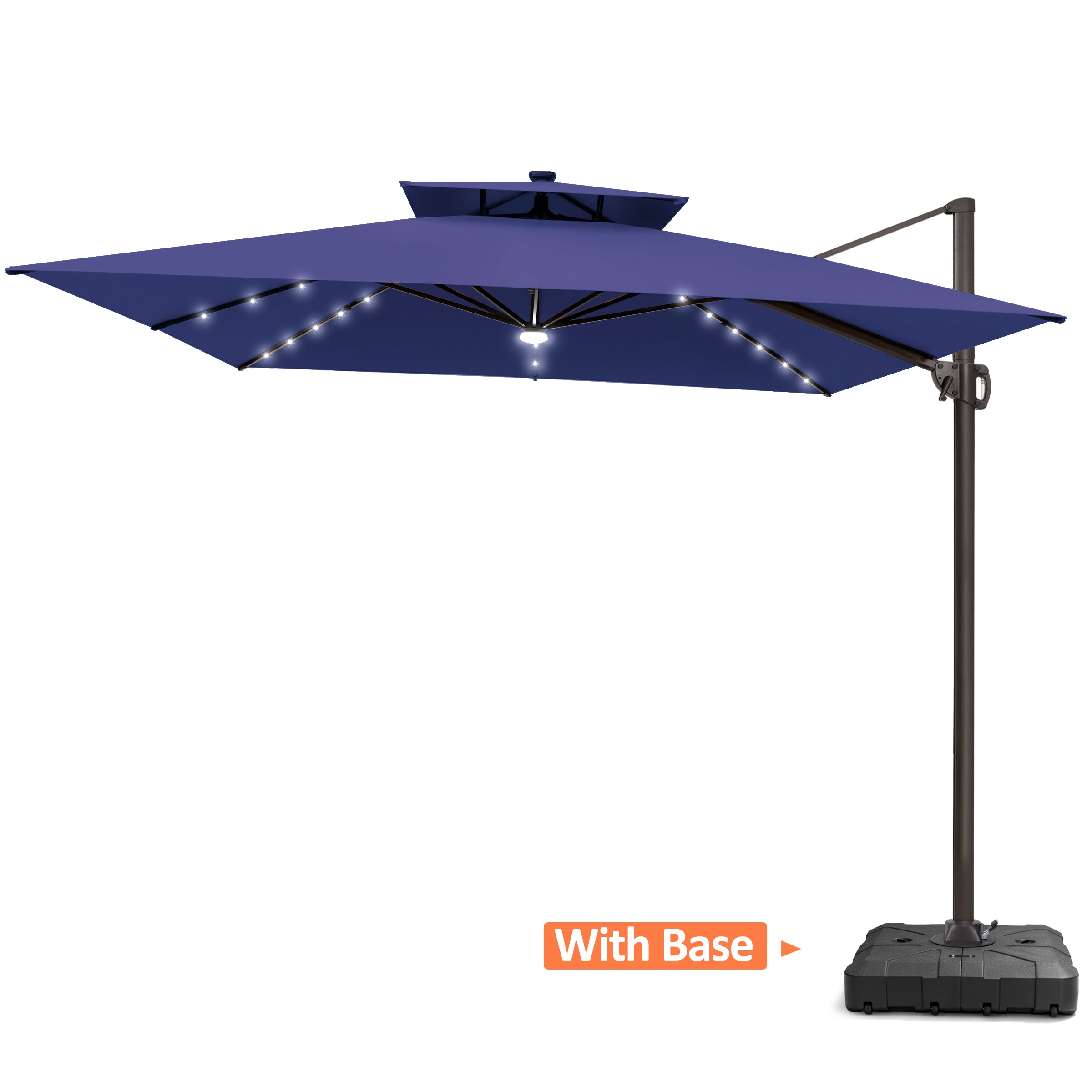 11x11 ft Aluminum Double Top LED Cantilever Umbrella