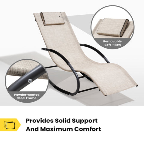 Pellebant Outdoor Adjustable Chaise Lounge Chair Set of 2