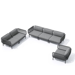 Modular Outdoor Sectional Sofa Conversation Set with Cushions