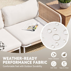 Modular Outdoor Sectional Sofa Conversation Set with Cushions