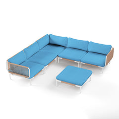 Modular Outdoor Sectional Sofa Conversation Set with Cushions
