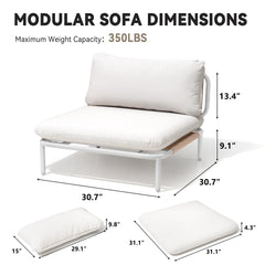 Modular Outdoor Sectional Sofa Conversation Set with Cushions