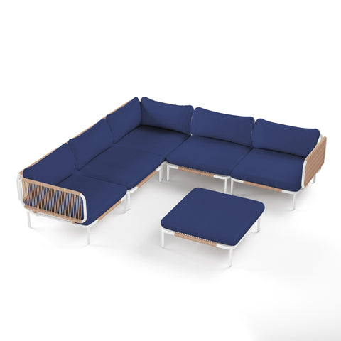 Modular Outdoor Sectional Sofa Conversation Set with Cushions