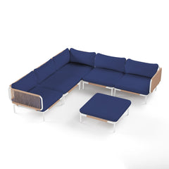 Modular Outdoor Sectional Sofa Conversation Set with Cushions