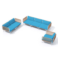Modular Outdoor Sectional Sofa Conversation Set with Cushions