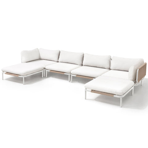 Modular Outdoor Sectional Sofa Conversation Set with Cushions