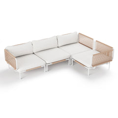 Modular Outdoor Sectional Sofa Conversation Set with Cushions