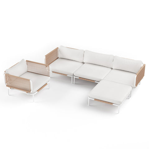 Modular Outdoor Sectional Sofa Conversation Set with Cushions