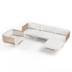 Modular Outdoor Sectional Sofa Conversation Set with Cushions