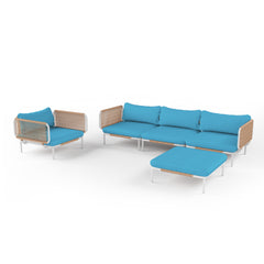 Modular Outdoor Sectional Sofa Conversation Set with Cushions