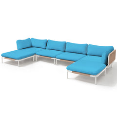 Modular Outdoor Sectional Sofa Conversation Set with Cushions