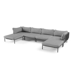 Modular Outdoor Sectional Sofa Conversation Set with Cushions