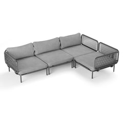 Modular Outdoor Sectional Sofa Conversation Set with Cushions