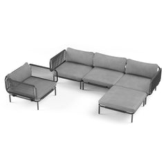 Modular Outdoor Sectional Sofa Conversation Set with Cushions