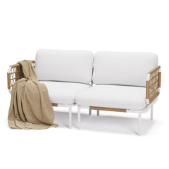 Aluminum Outdoor Loveseat 2-Seater Patio Sofa with Cushions