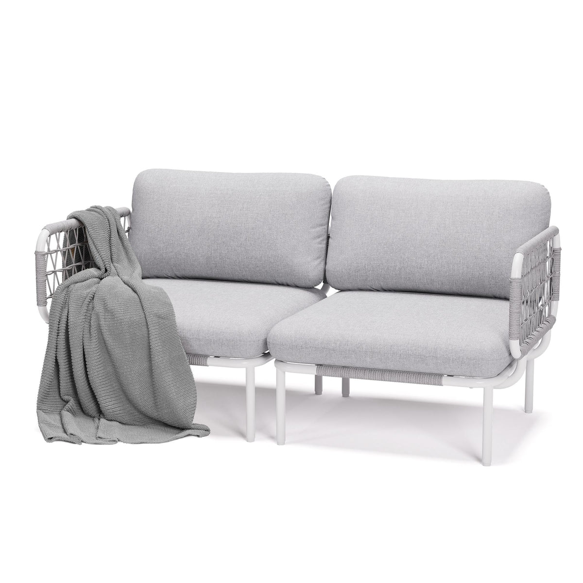 Pellebant Aluminum Outdoor Loveseat 2-Seater Patio Sofa with Cushions