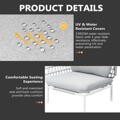 Aluminum Outdoor Loveseat 2-Seater Patio Sofa with Cushions