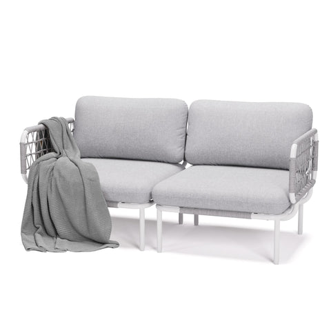 Pellebant Aluminum Outdoor Loveseat 2-Seater Patio Sofa with Cushions
