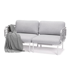 Aluminum Outdoor Loveseat 2-Seater Patio Sofa with Cushions