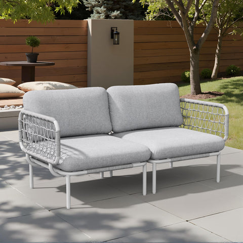 Pellebant Aluminum Outdoor Loveseat 2-Seater Patio Sofa with Cushions