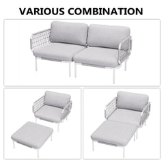 Aluminum Outdoor Loveseat 2-Seater Patio Sofa with Cushions