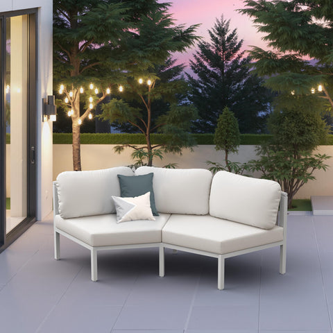 Pellebant Aluminum Outdoor Curved Sectional Sofa 2-Seater