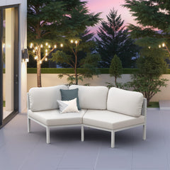 Aluminum Outdoor Curved Sectional Sofa 2-Seater