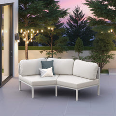 Aluminum Outdoor Curved Sectional Sofa 2-Seater