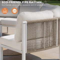 Aluminum Outdoor Curved Sectional Sofa 2-Seater