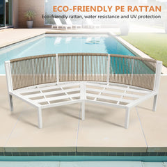 Aluminum Outdoor Curved Sectional Sofa 2-Seater