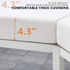 Aluminum Outdoor Curved Sectional Sofa 2-Seater