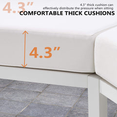 Aluminum Outdoor Curved Sectional Sofa 2-Seater