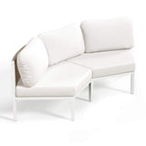 Aluminum Outdoor Curved Sectional Sofa 2-Seater